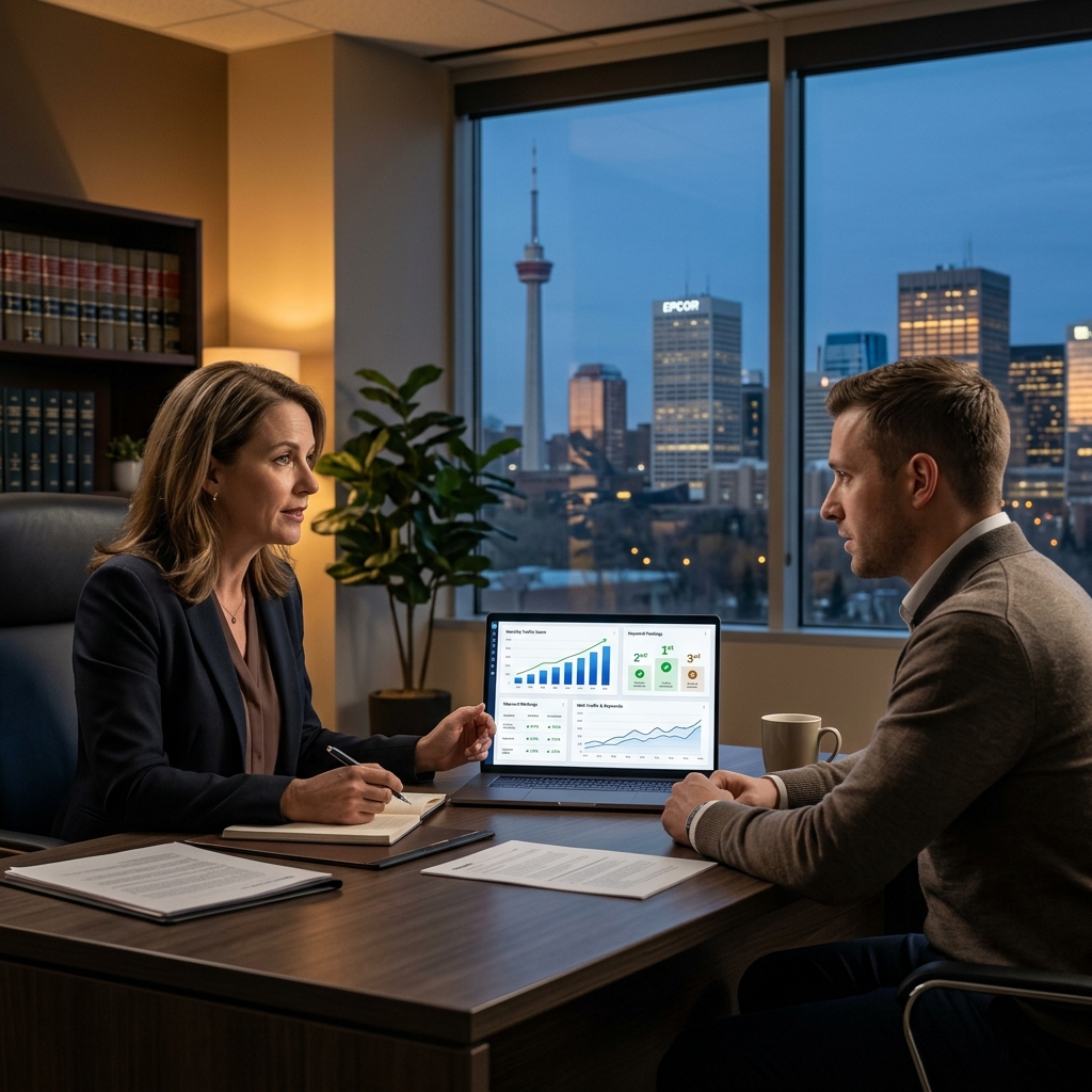 Downtown Edmonton Law Firm Google Rankings Growth Chart